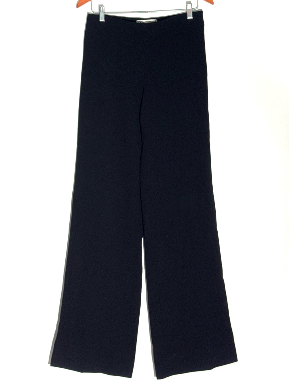 Zara Black High Rise Wide Leg Pull On Trousers Pants Minimalist Size S